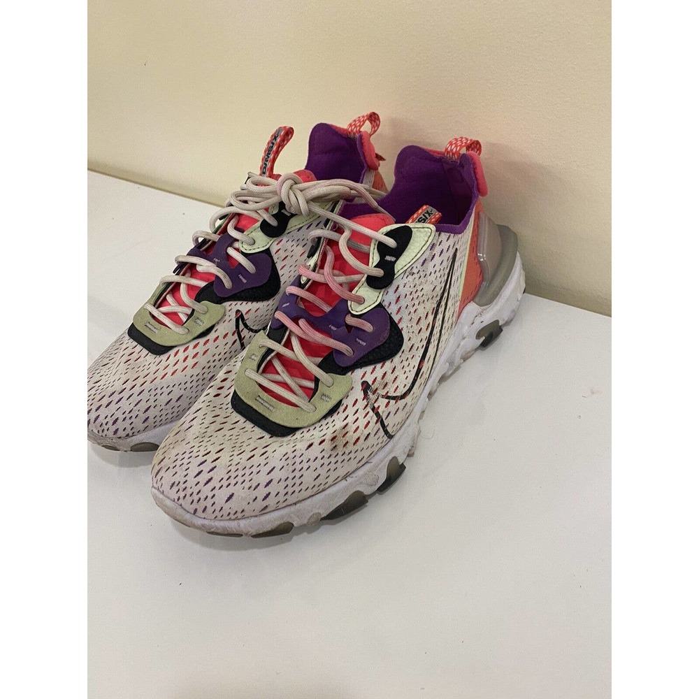 Nike React Vision Dimsix White Laser Crimson Running Shoes Womens Size 8.5